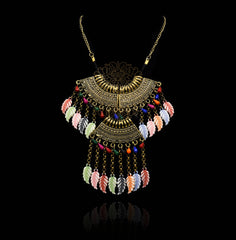 Aurelia Boho Feather Charm Necklace - The Pashm