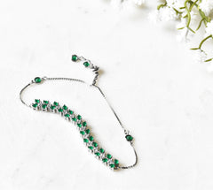 Ariana Hydro Emerald CZ Stones 925 Silver Bracelet - The Pashm