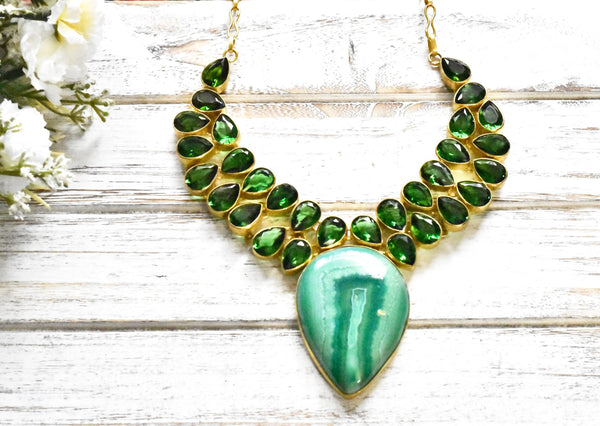Green Malachite Chrome Diopside Necklace - The Pashm