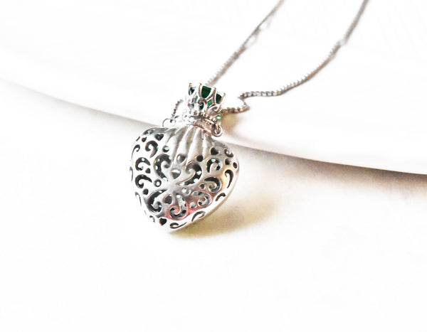 Moss Heart 925 Silver Necklace - The Pashm