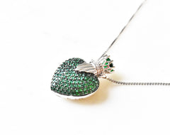 Moss Heart 925 Silver Necklace - The Pashm