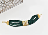 Anjali Kundan Beaded Green Bracelet - The Pashm