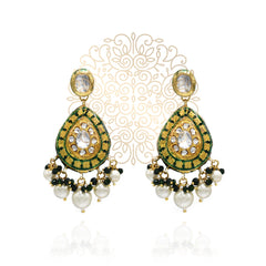 Vidhi Lac Earrings Green - The pashm