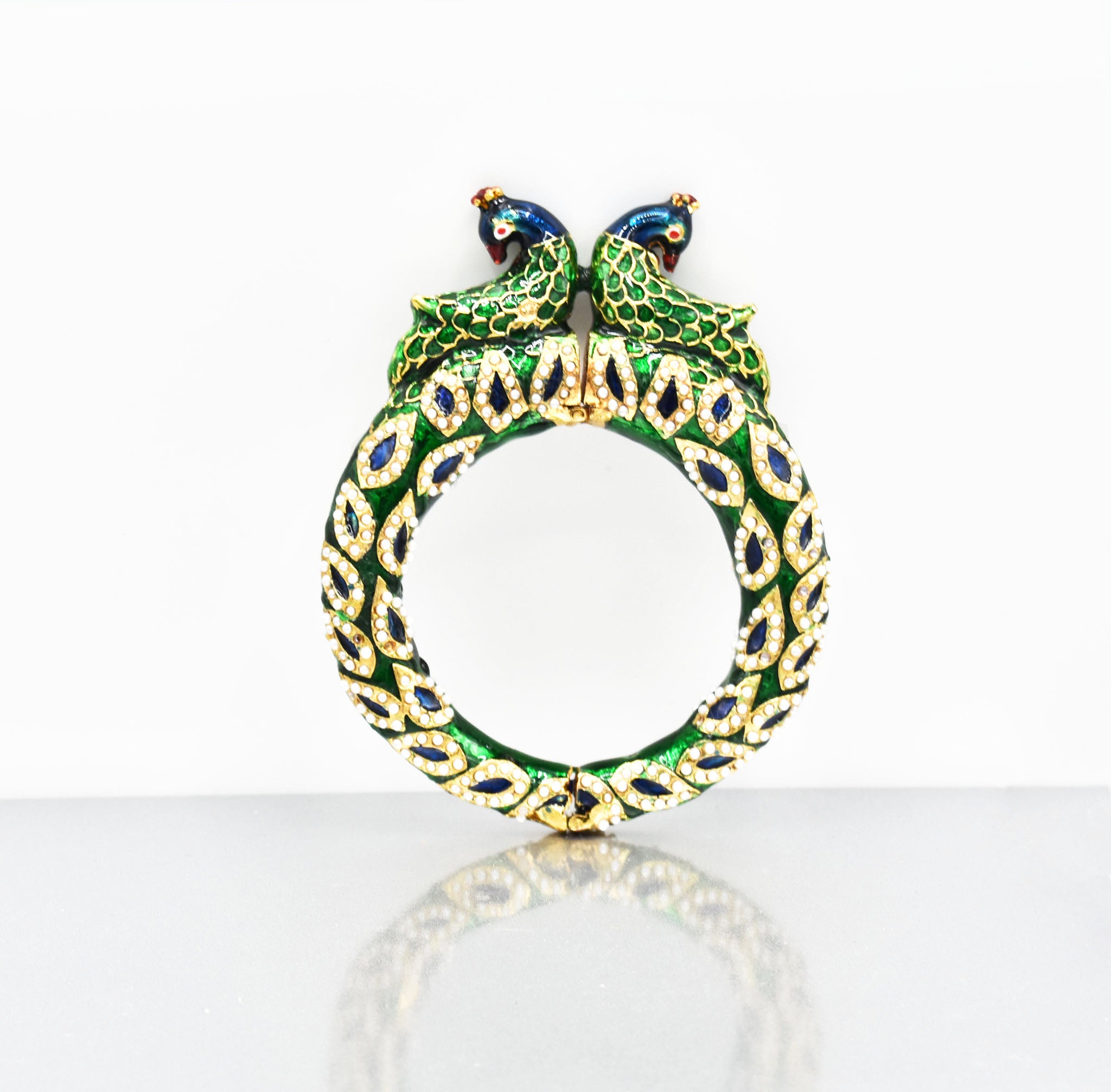 Kalinda Meenakari Pearl Jadau Bangle - The Pashm
