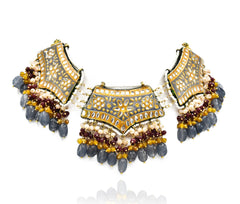 Surayiya Meenakari Necklace Tikka Set - The Pashm