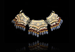 Surayiya Meenakari Necklace Tikka Set - The Pashm