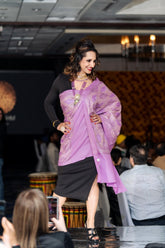 Lavender Embroidered Shawl - The Pashm