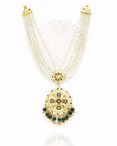 Jameela Jadau Haar Tikka Set - Green