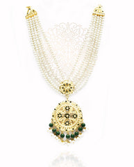 Jameela Jadau Haar Tikka Set - Green