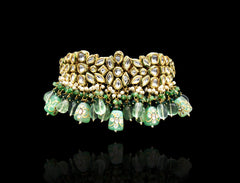 Amena Kundan Mint Green Choker Set - The Pashm