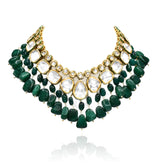 Karuna Green Double Drops Kundan Haar - The Pashm