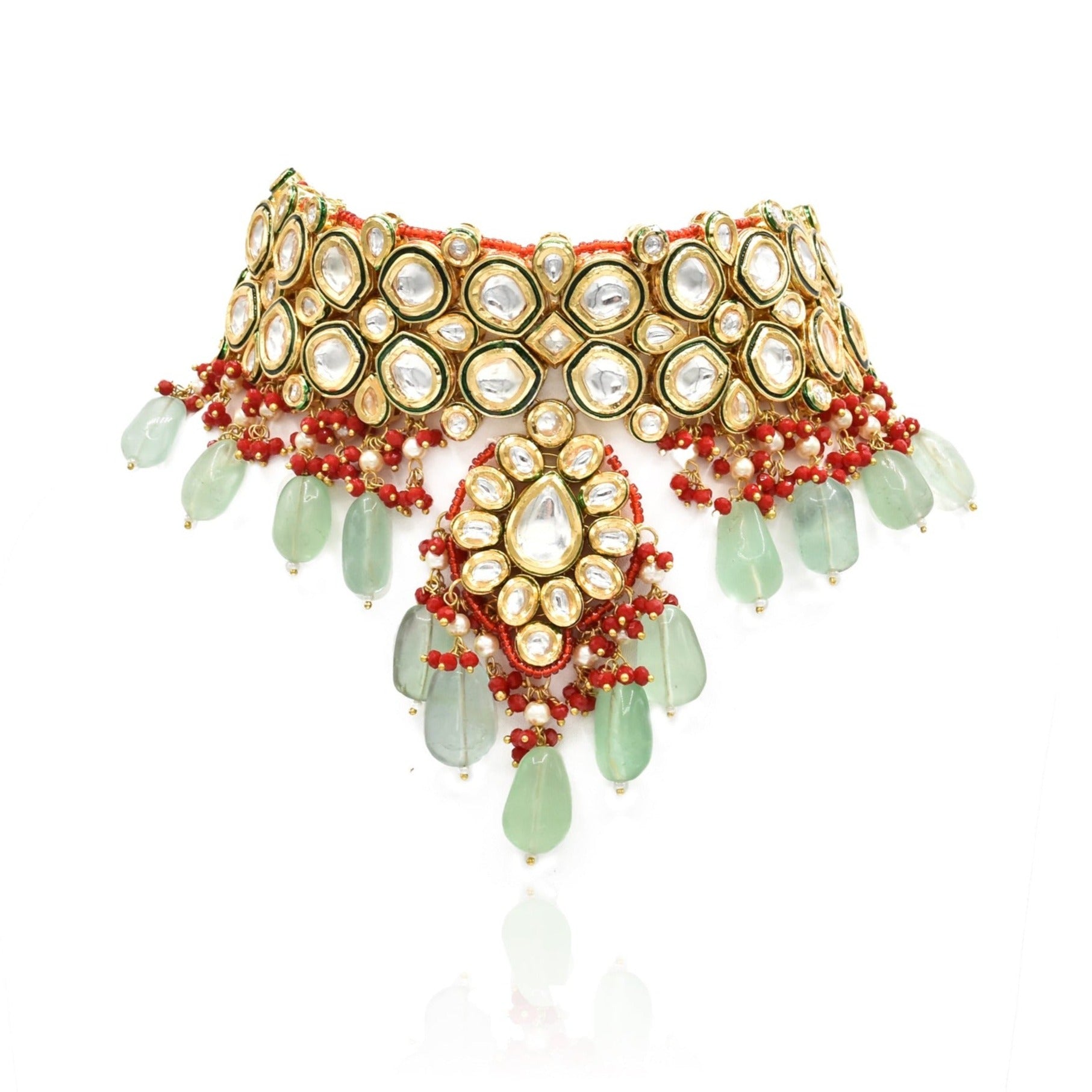 Parinitha Fluorite Drops Kundan Haar Set - The Pashm