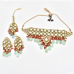 Parinitha Fluorite Drops Kundan Haar Set - The Pashm
