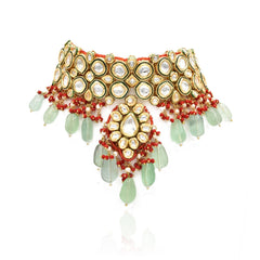 Parinitha Fluorite Drops Kundan Haar Set - The Pashm