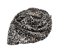 100% Silk Ivory Leopard Print Scarf - The Pashm