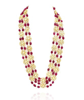 Rajshiri Red Kundan Long Haar - The Pashm