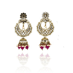 Zeynab Mirror Choker Set - Magenta Pink - The Pashm