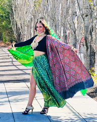 Embroidered Kalamkari Sozni Black Pashmina Wool Shawl - The Pashm