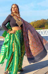 Embroidered Kalamkari Sozni Black Pashmina Wool Shawl - The Pashm