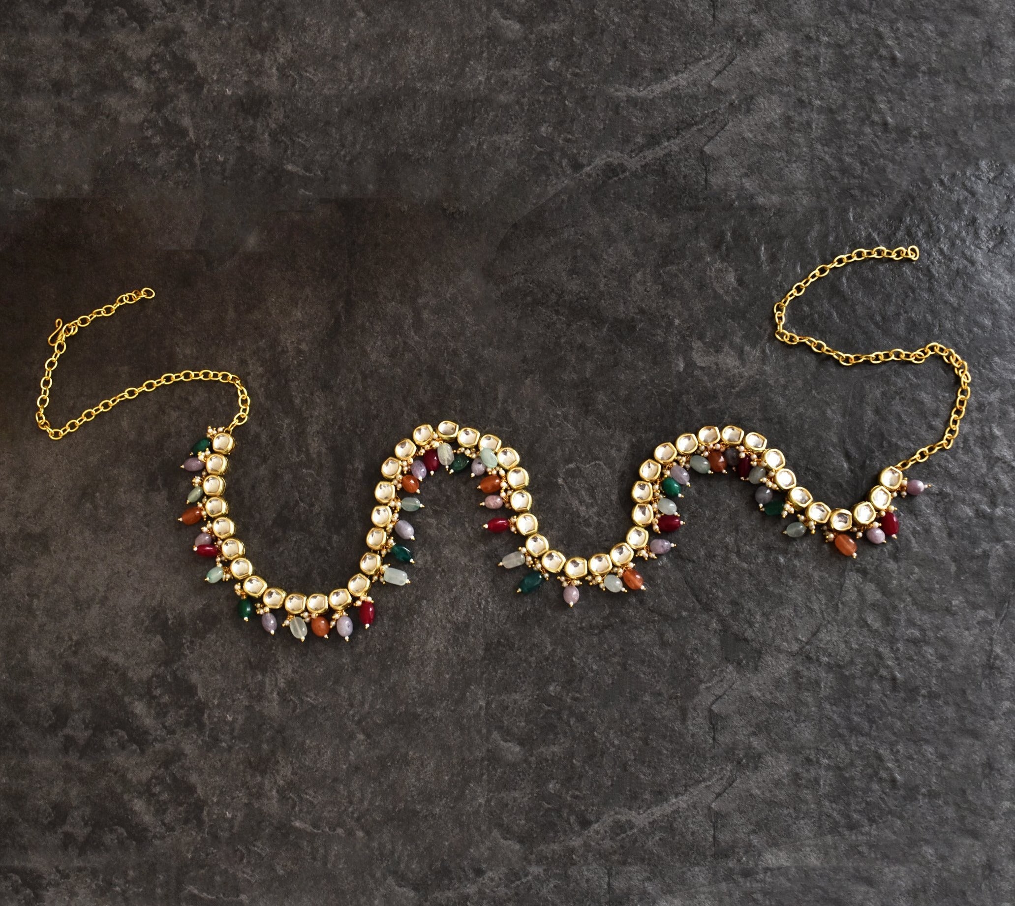 Multicolor Kundan Waist Belt - The Pashm