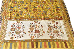 Modal Kani Weave Shawl Mustard - The Pashm