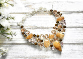 Orange Calcite Citrine Mixed Stones Necklace - The Pashm