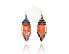 Sasha Hand Knitted Bead Necklace - Orange