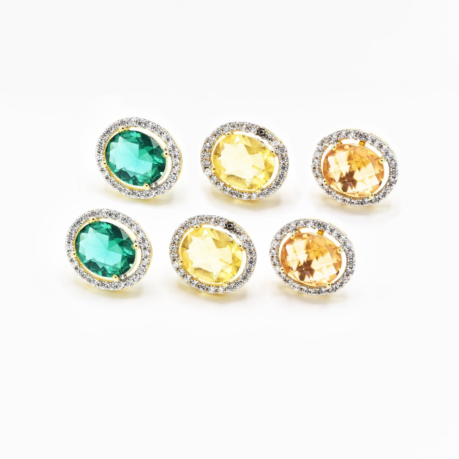 Oval Crystal AD Studs - The Pashm
