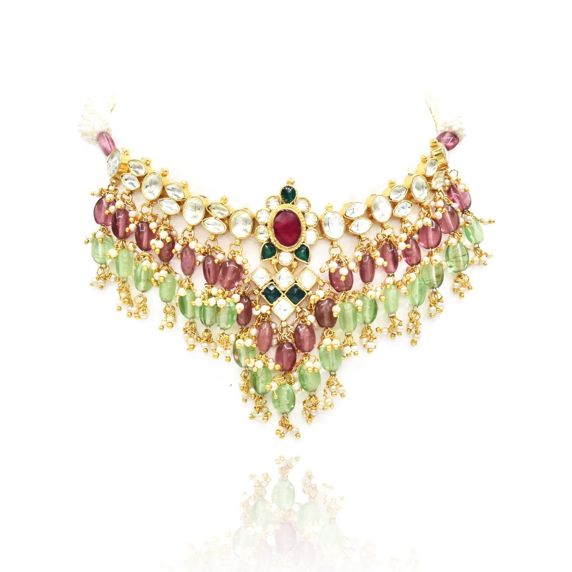Tanzima Pachi Kundan Necklace - The Pashm