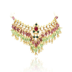 Tanzima Pachi Kundan Necklace - The Pashm