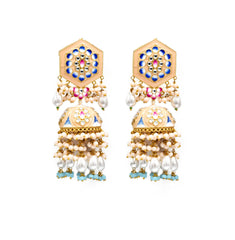 Taani Meenakari Earrings Tikka Set - The Pashm