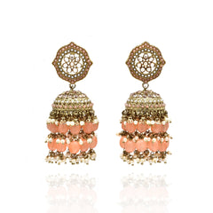 Nutan Studded Choker - Peach - The Pashm