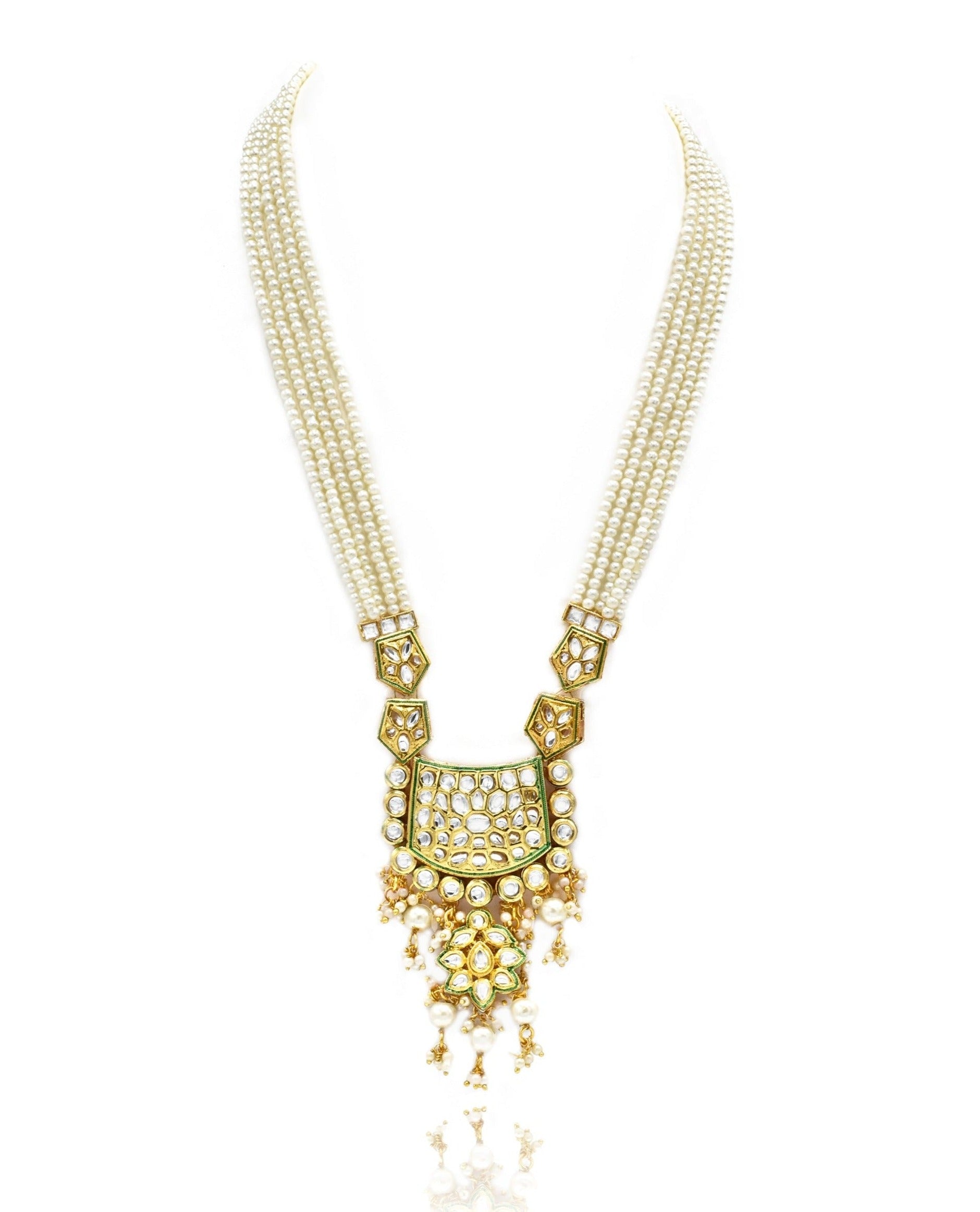 Sundari Kundan Pearl Pendant Set - The Pashm