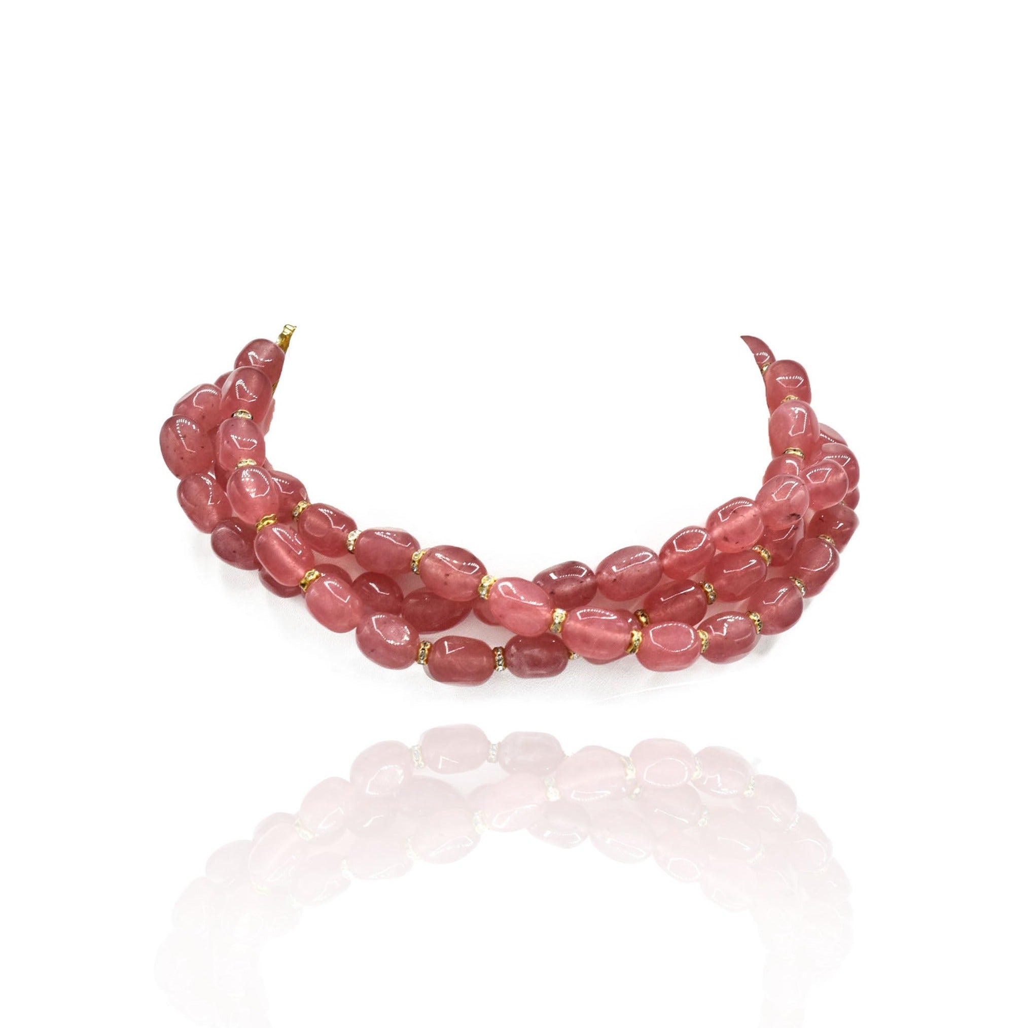 Leena Pink Beaded Choker - The pashm