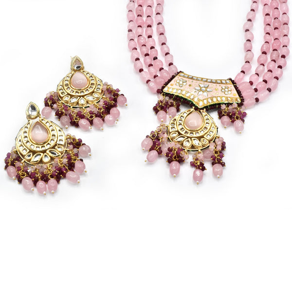 Kanishka Blush Pink Necklace Set - The Pashm