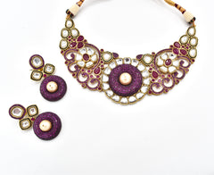 Nimrat Pink Studded Necklace - The Pashm