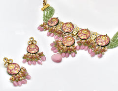 Veeksha Pink Necklace Set - The Pashm