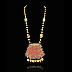 Indrani Reversible Pink Lac Necklace Set - The Pashm
