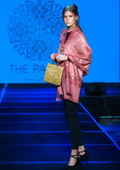 Tilla Floral Weave Border Wool Shawl - The Pashm