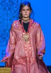 Tilla Floral Weave Border Wool Shawl - The Pashm