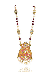 Nyra Lac Teal Pink Reversible Necklace - The Pashm