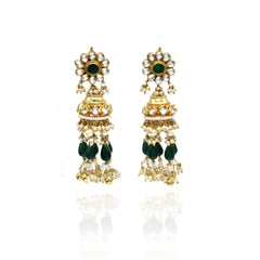 Amrita Flower Green Polki Set - The Pashm