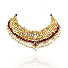 Farzeena Pearl Red Polki Set - The Pashm