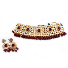 Naina Red Polki Set - The Pashm