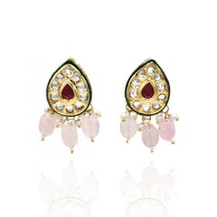 Leena Purple Peach Kundan Choker Set - The Pashm