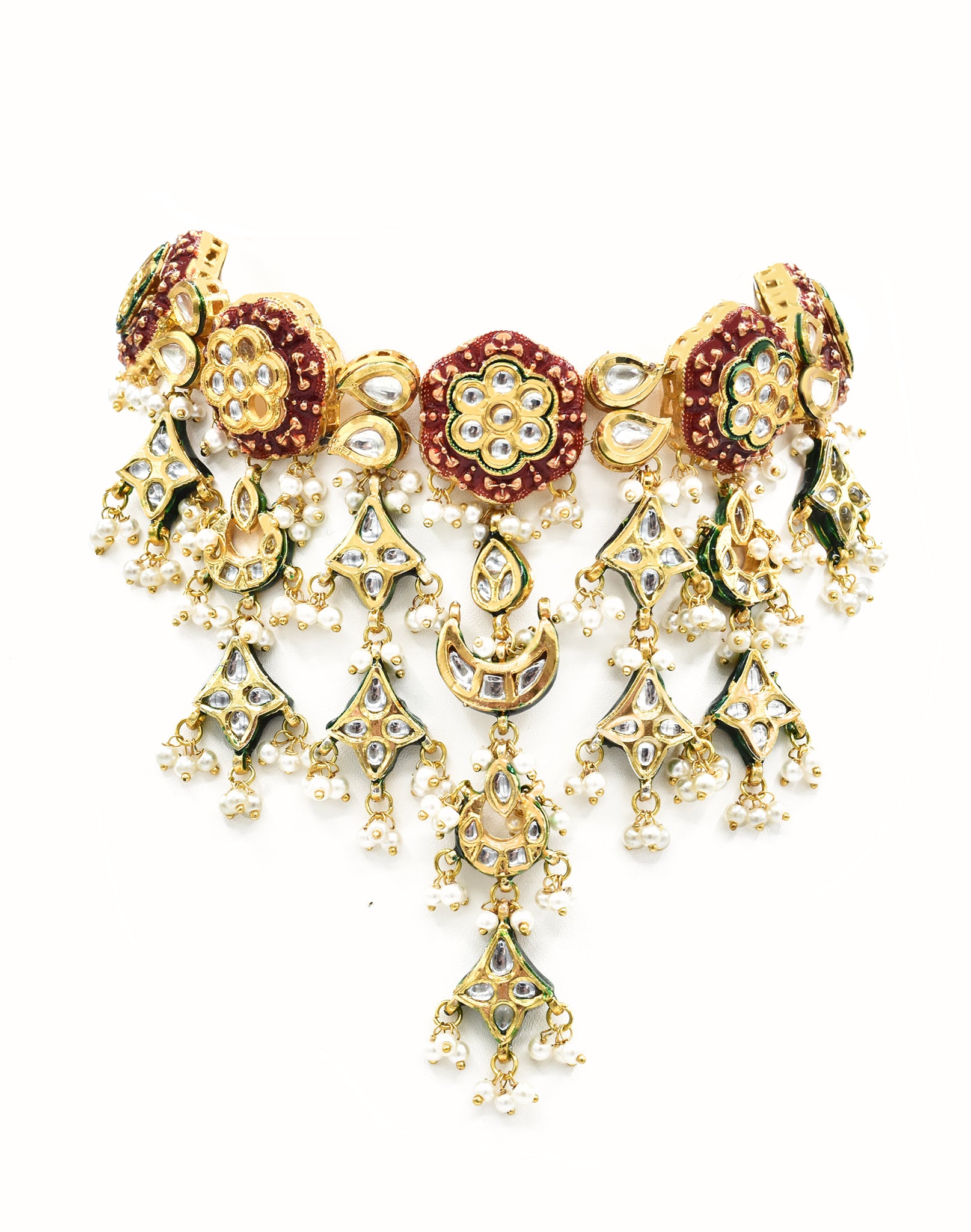 Nigar Enamel Kundan Choker Set - The Pashm