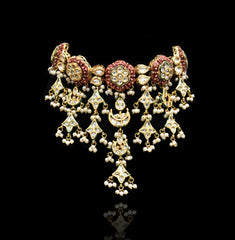 Nigar Enamel Kundan Choker Set - The Pashm