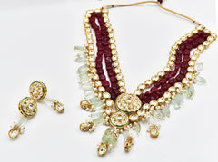 Falguni Kundan Fluorite Necklace Set - The pashm