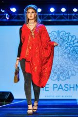 Tilla Floral Weave Wool Shawl - The Pashm