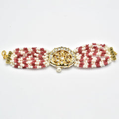 Amaar Beaded Pearl Kundan Bracelet - The Pashm
